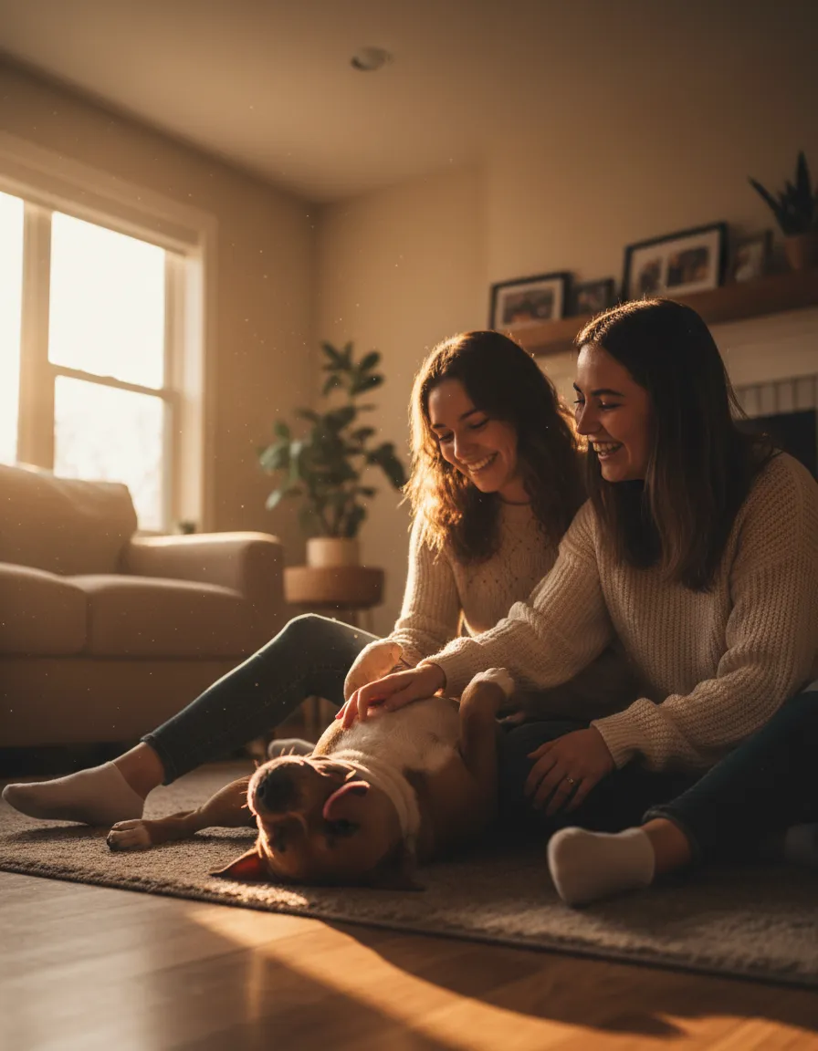 Pet owners with their dog at Animal Alliance Radiation Oncology